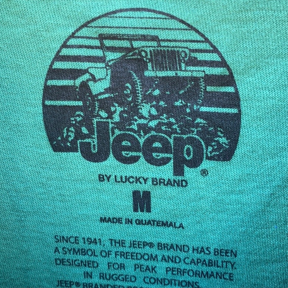 Lucky Brand mens size medium Jeep Wrangler hunter green short sleeve tee - Picture 6 of 8